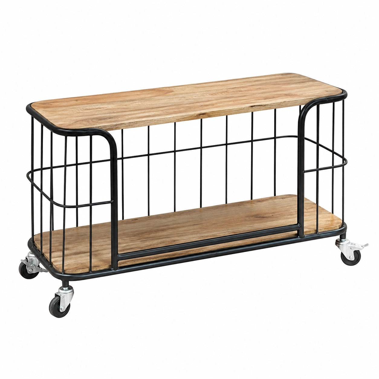 Meuble TV, avec rangement, sur roulettes, 100 x 40 x 45 cm, pour le salon