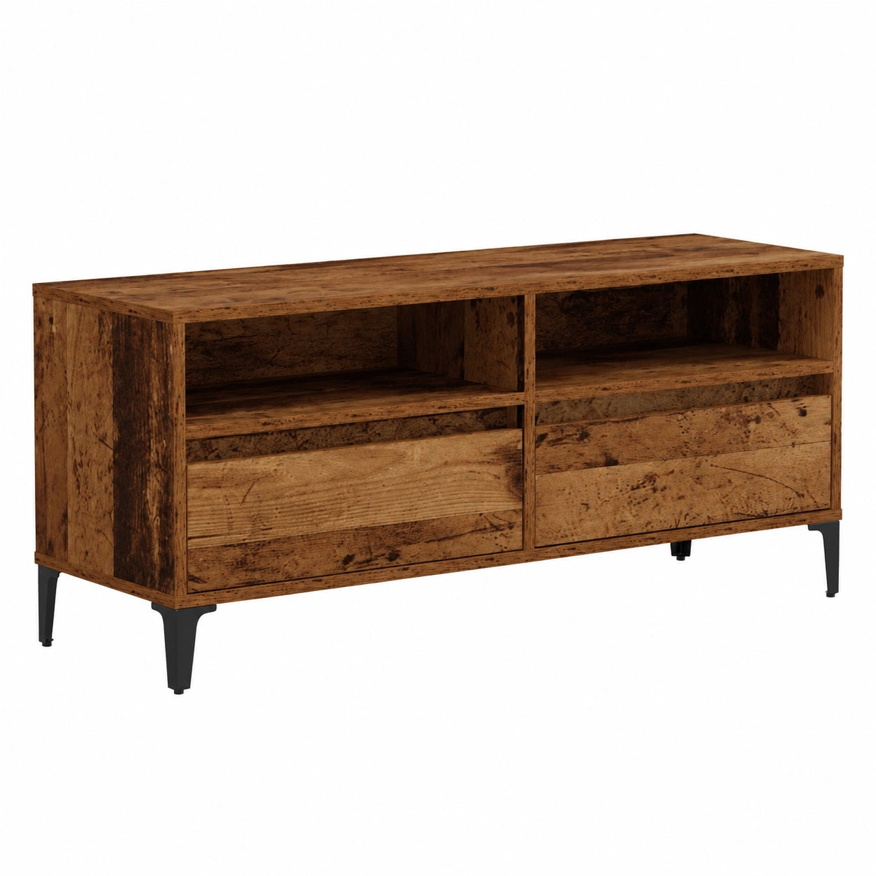 Meuble TV, avec rangement, avec tiroirs, avec étagères, 100 x 34,5 x 44,5 cm, pour le salon