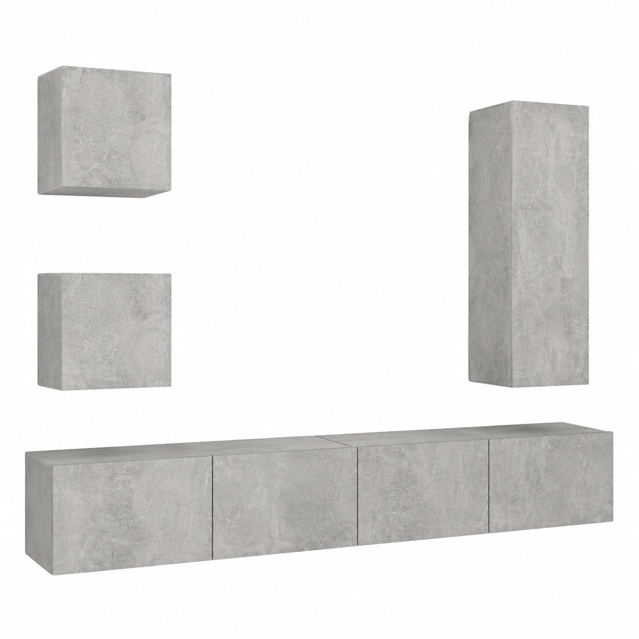 Armoire, coloris gris, 5 pièces, pour la chambre