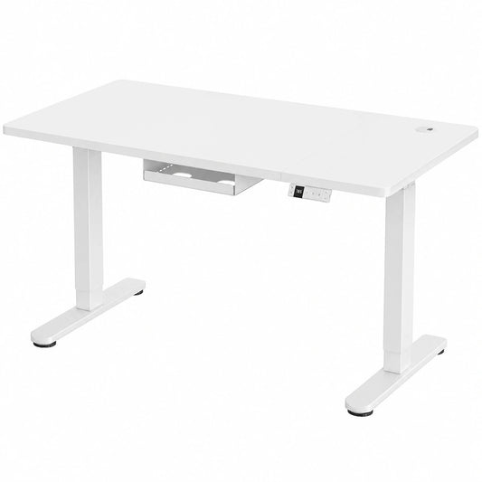 Bureau, réglable, 160 x 80 cm, coloris blanc, pour l’espace de travail