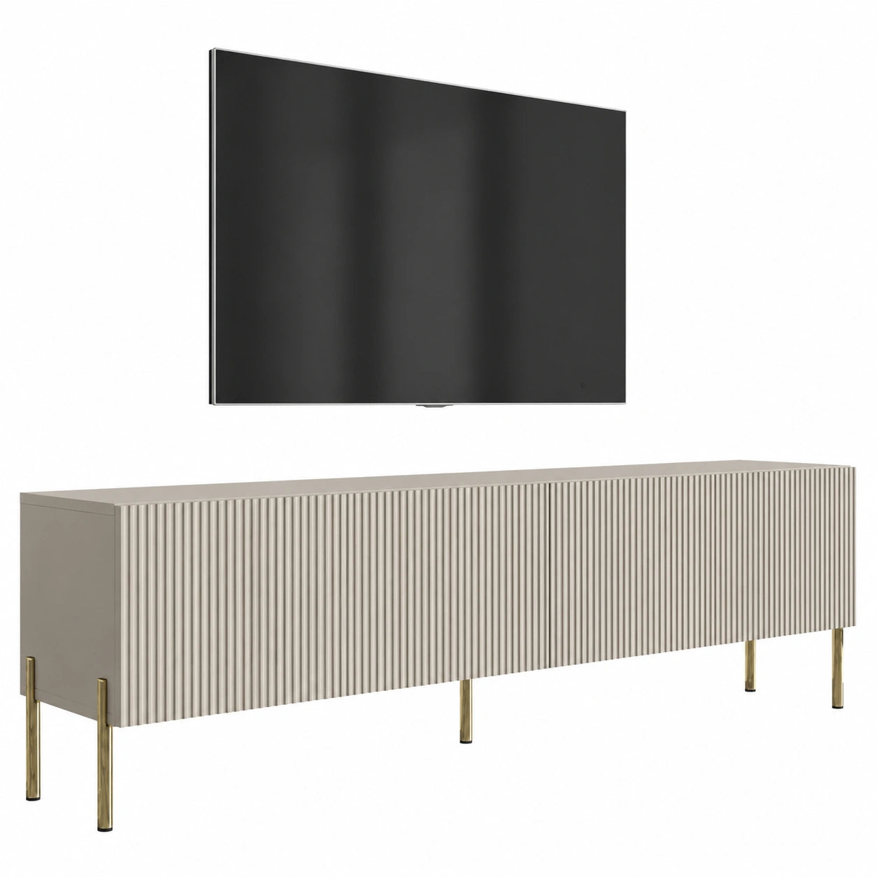 Meuble TV, 170 x 32 x 52 cm, coloris doré, pour le salon