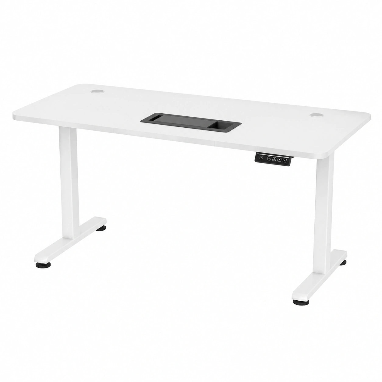 Bureau, réglable, avec crochets, 160 x 60 cm, coloris blanc, pour l’espace de travail